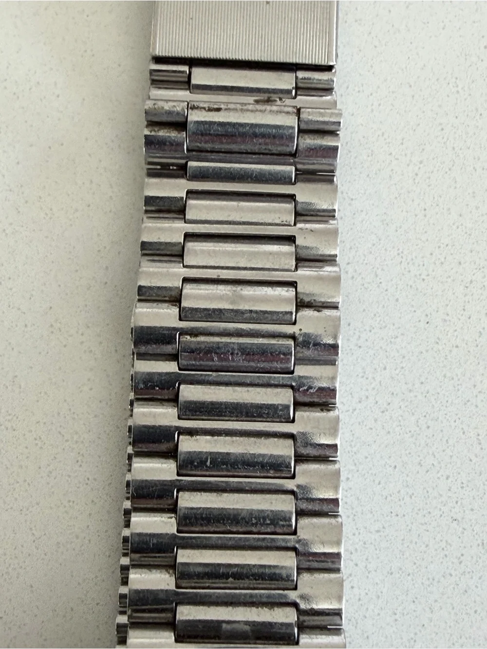 Rado Vintage Stainless Steel Watch with Black Dial and Red Logo